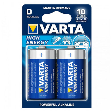 Alkaline Batteri Varta LR20 D 1,5 V 16500 mAh High Energy (2 pcs) Blå