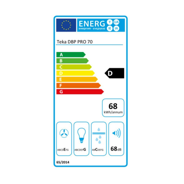 Konventions-emhætte Teka DBP70PRO 70 cm 613 m3/h 68 dB 236W