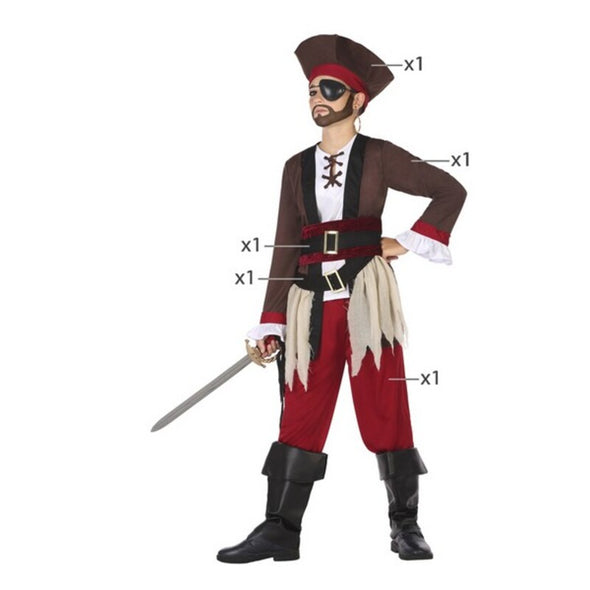 Kostume til børn Multifarvet Pirater (4 Dele)
